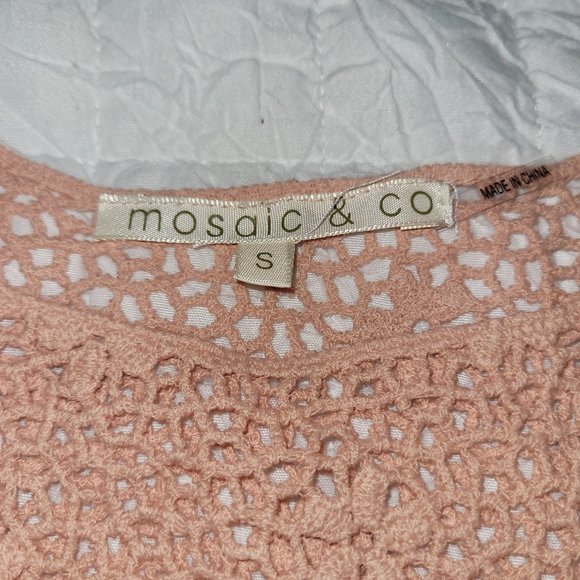 Mosaic & Co Nude/Blush  Crocheted Top - Picture 4 of 4